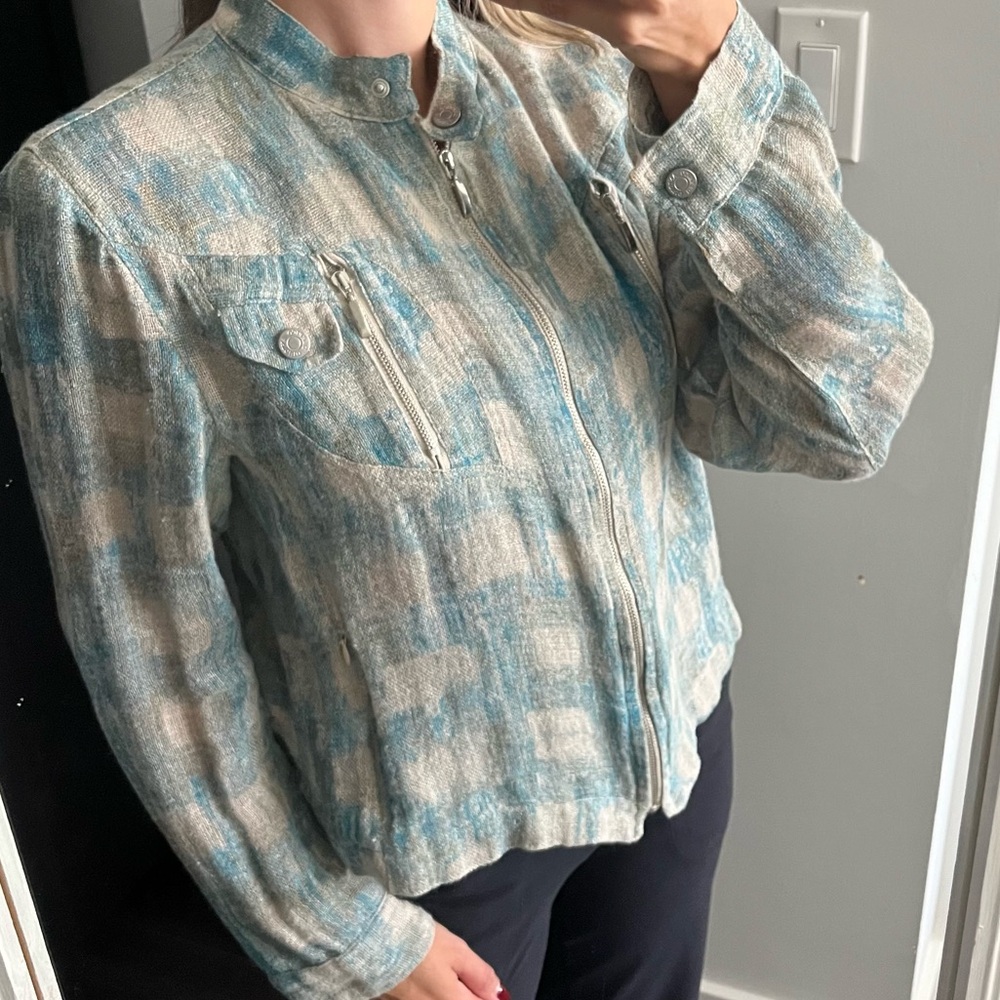 Antonio Derrico Blue and Beige Jacket